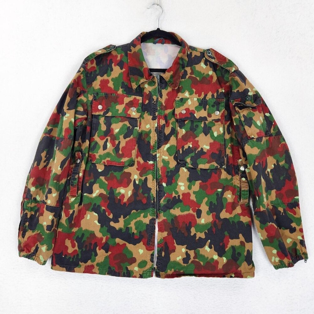 Men's Camouflage Field Jacket - Red/Green/Brown Camo